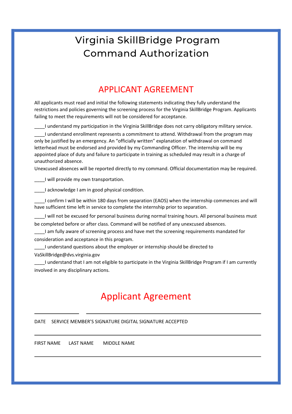Virginia Skillbridge Program Approval Package - Virginia, Page 5