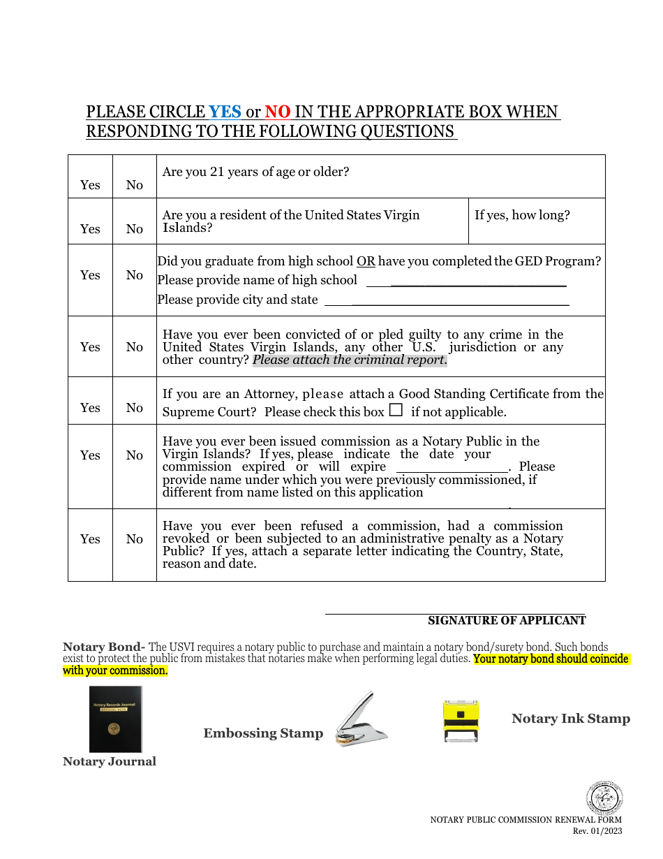 Notary Public Commission Renewal Application - Virgin Islands, Page 4