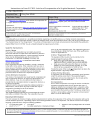 Form SCC819 Articles of Incorporation of a Virginia Nonstock Corporation - Virginia