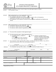Form SCC819 Articles of Incorporation of a Virginia Nonstock Corporation - Virginia, Page 2