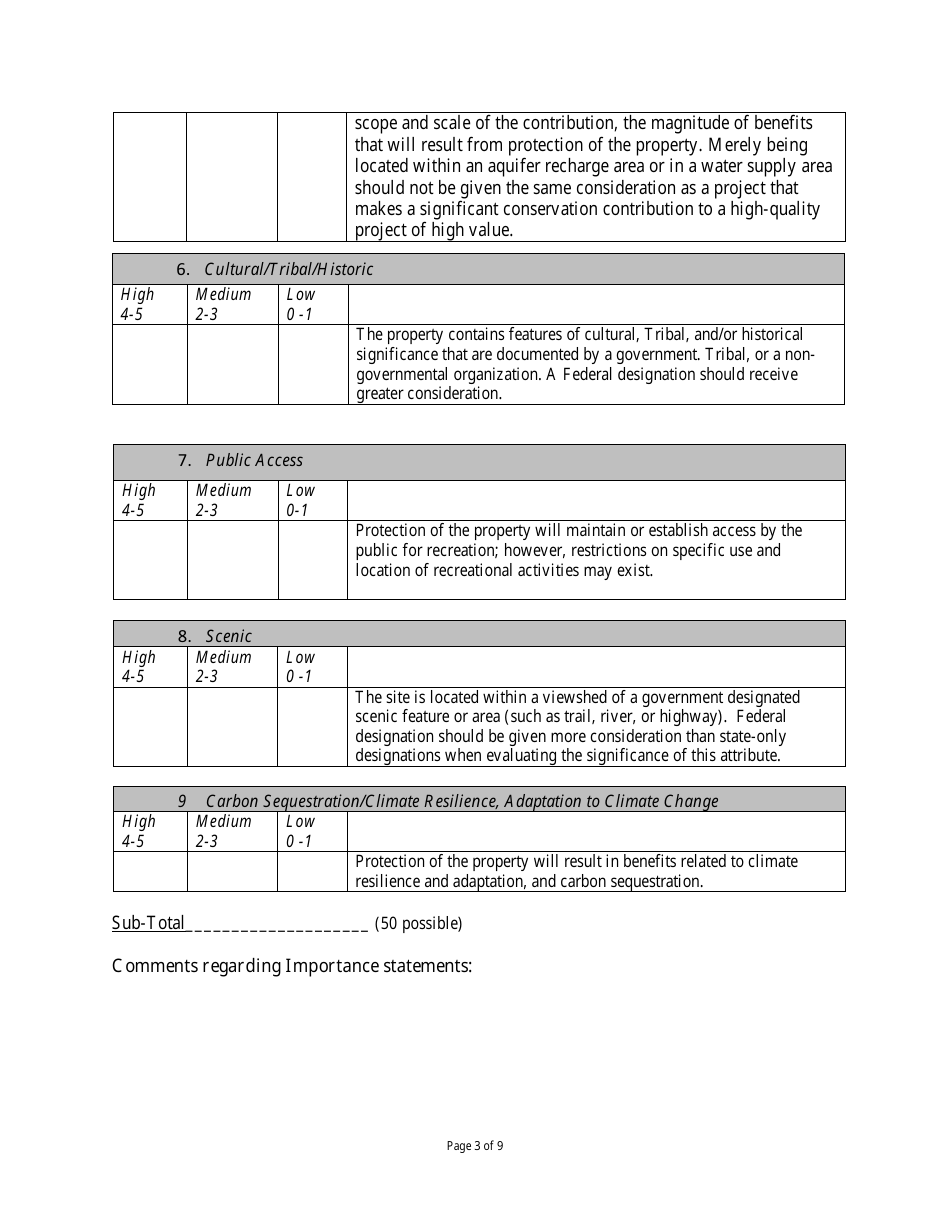 Ira Forest Legacy Program Scoring Guidance - Washington, Page 3