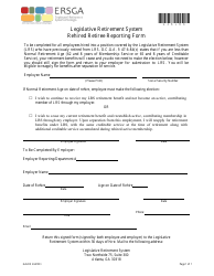 Document preview: Form G4LRS Legislative Retirement System Rehired Retiree Reporting Form - Georgia (United States)