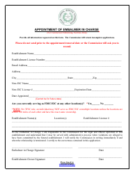 Document preview: Appointment of Embalmer in Charge - Texas