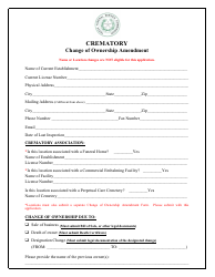 Crematory Change of Ownership Amendment - Texas, Page 2