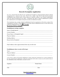 Document preview: Records Exemption Application - Texas