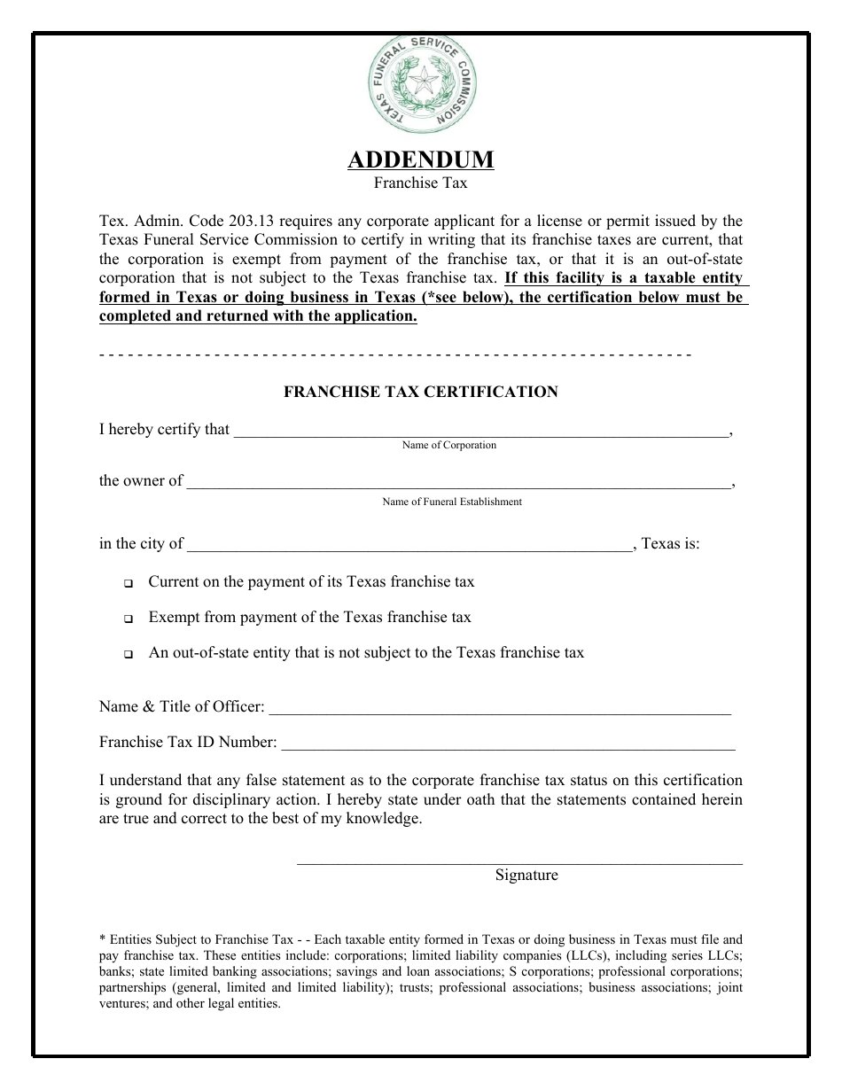 Funeral Establishment New Application - Texas, Page 5