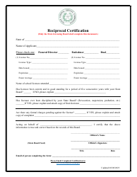 Reciprocal Funeral Director/Embalmer License Application - Texas, Page 4