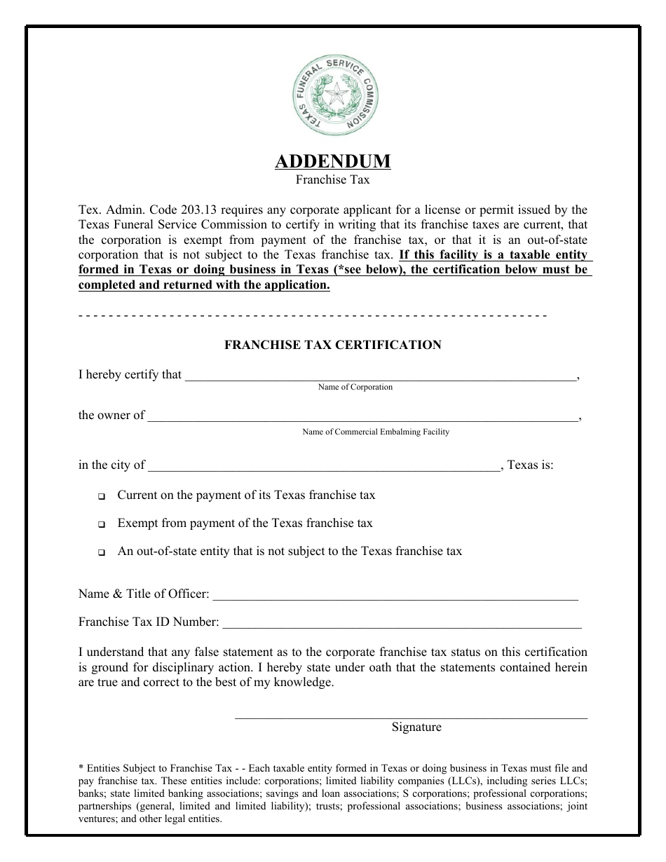 Commercial Embalming Facility New Application - Texas, Page 5