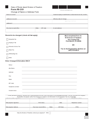 Document preview: Form RI-COI Change of Name or Address Form - Rhode Island