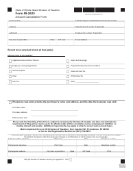 Document preview: Form RI-2625 Account Cancellation Form - Rhode Island