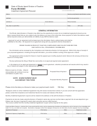 Document preview: Form RI-9465 Installment Agreement Request - Rhode Island