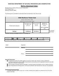 Bid for Advertised Timber - Gna Warhorse Timber Sale - Montana