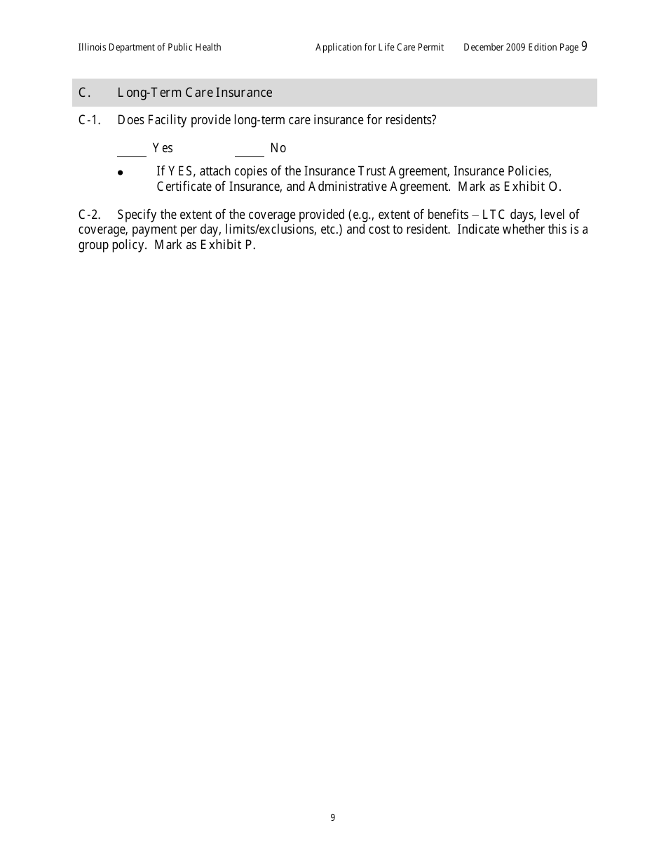 Application for Life Care Permit - Illinois, Page 13