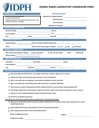 Animal Rabies Laboratory Submission Form - Illinois