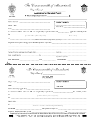 Document preview: Form FP-006 Application for Standard Permit - Massachusetts