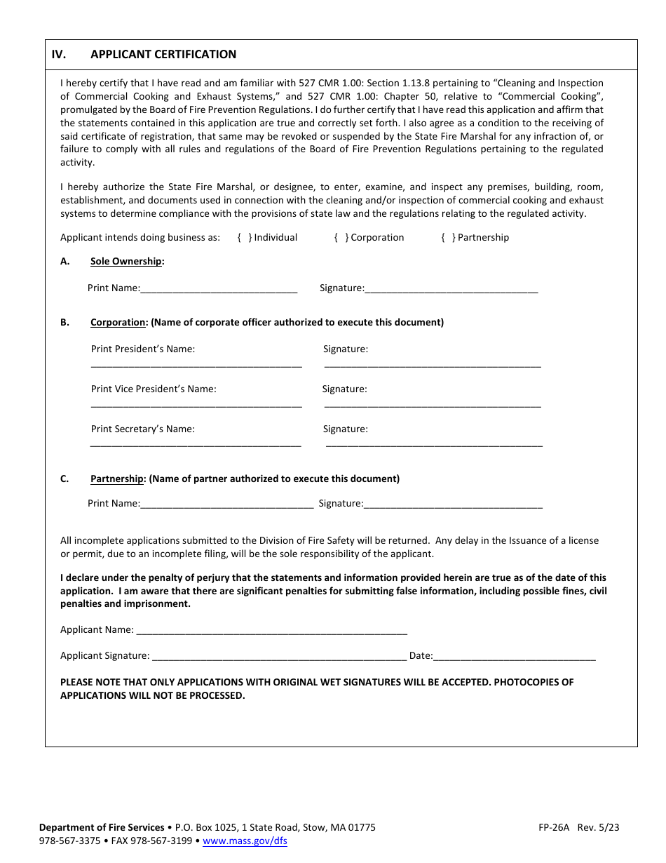 Form FP-26A - Fill Out, Sign Online and Download Printable PDF ...