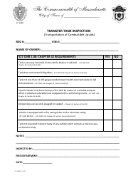 Document preview: Form FP-044B Transfer Tank Inspection - Massachusetts