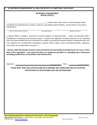Form FP-008 Application for Special Effects Certificate of Competency - Massachusetts, Page 4