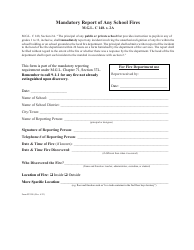 Document preview: Form FP-200 Mandatory Report of Any School Fires - Massachusetts