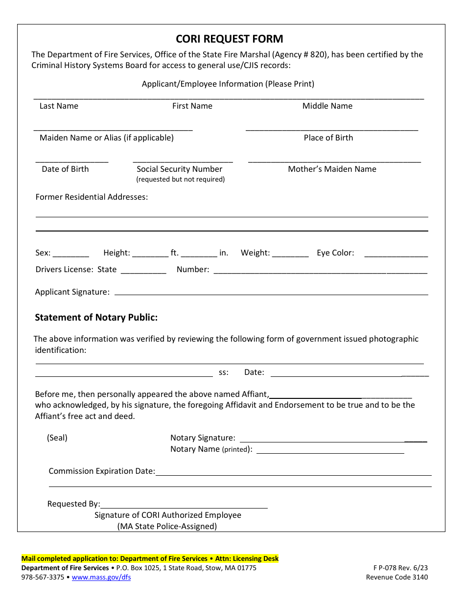 Form FP-078 Application for License to Sell Explosives - Massachusetts, Page 4