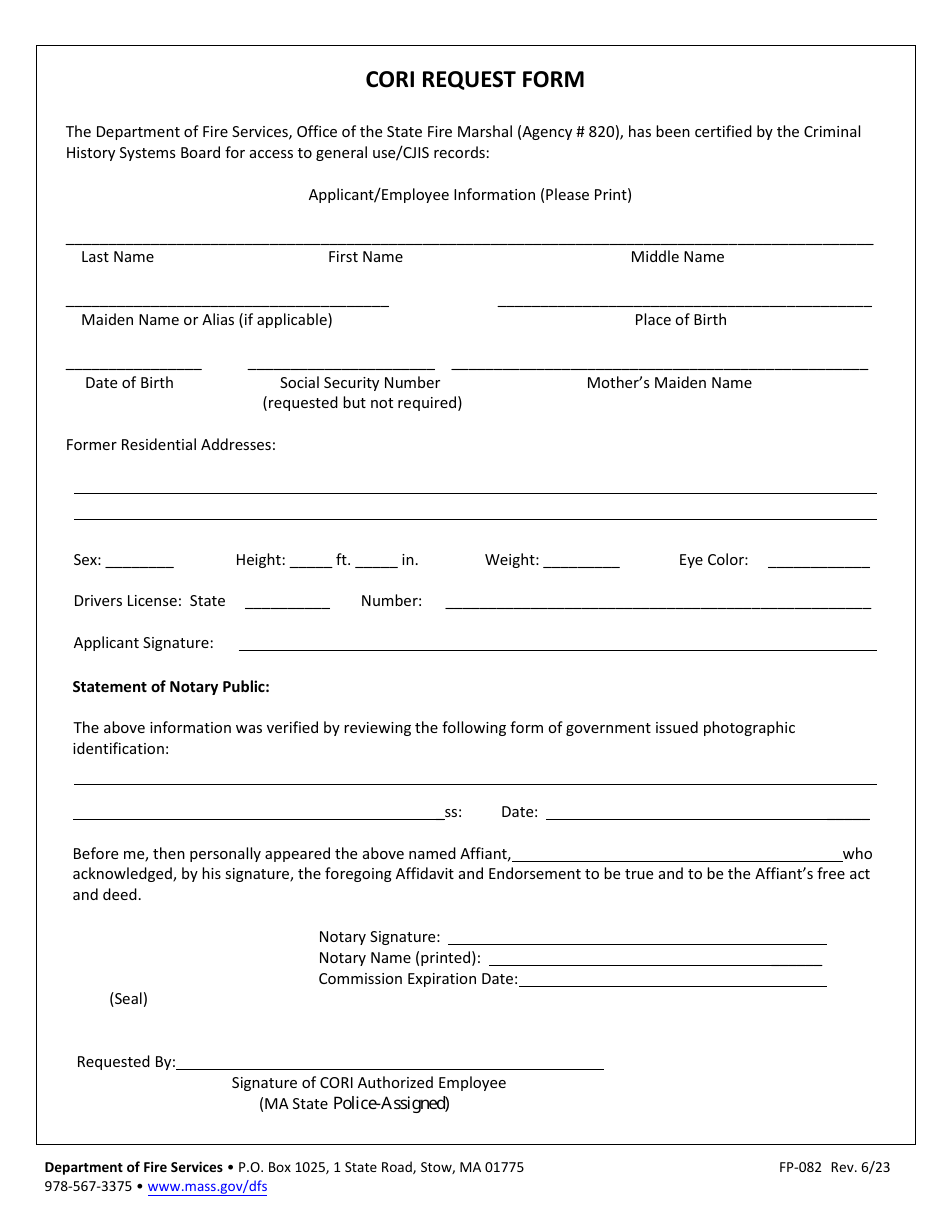 Form FP-082 Application for Cannon / Mortar Certificate of Competency - Massachusetts, Page 3
