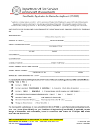 Document preview: Form FP-293F Fixed Facility Application for Marine Fueling Permit - Massachusetts