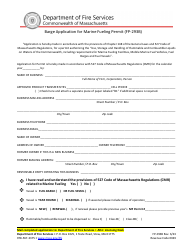 Form FP-293B Barge Application for Marine Fueling Permit - Massachusetts