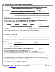 Form FP-076 Application for Pyrotechnic User Certificate - Massachusetts, Page 2