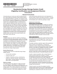 Document preview: Form DR1307 Residential Energy Storage System Credit Eligibility Certification and Assignment Election - Colorado