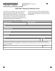 Form DR1705 Salt Parity Act Election Form - Colorado