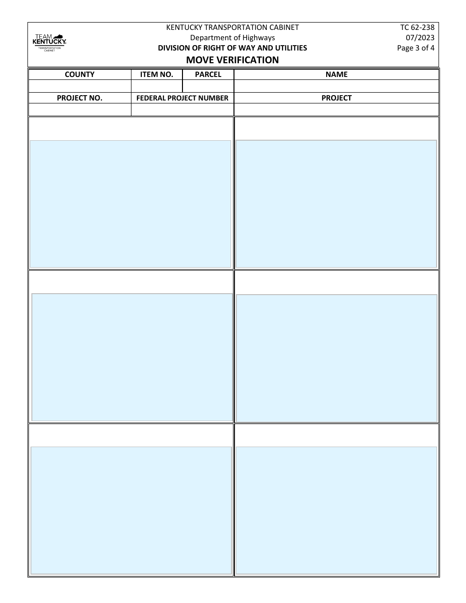 Form TC62-238 Move Verification - Kentucky, Page 3