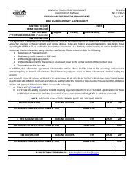Document preview: Form TC14-36 Dbe Subcontract Agreement - Kentucky