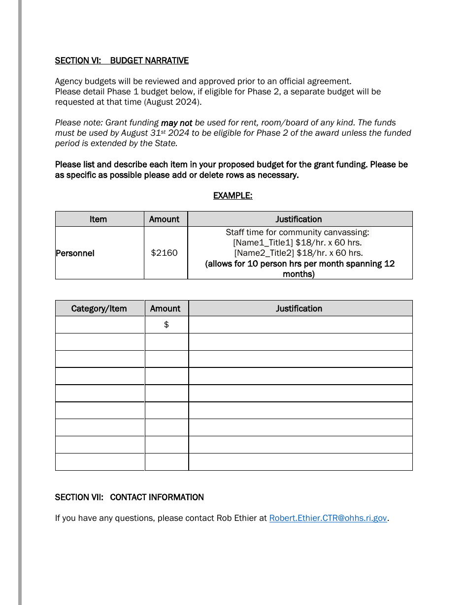 Eohhs Grant Application: Staff and Agency Enhancement for Home Stabilization and Associated Medicaid Services - Rhode Island, Page 10