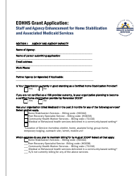 Eohhs Grant Application: Staff and Agency Enhancement for Home Stabilization and Associated Medicaid Services - Rhode Island