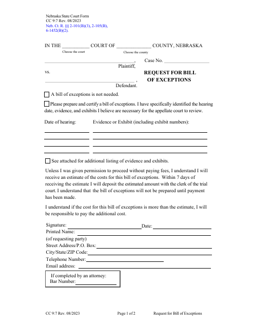 Form CC9:7  Printable Pdf