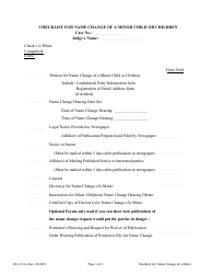 Document preview: Form DC6:11A Checklist for Name Change of a Minor Child or Children - Nebraska