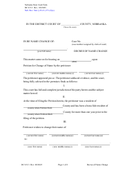 Document preview: Form DC6:9.3 Decree of Name Change - Nebraska