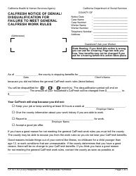 Document preview: Form CF377.10 CalFresh Notice of Denial/Disqualification for Failure to Meet General CalFresh Work Rules - California