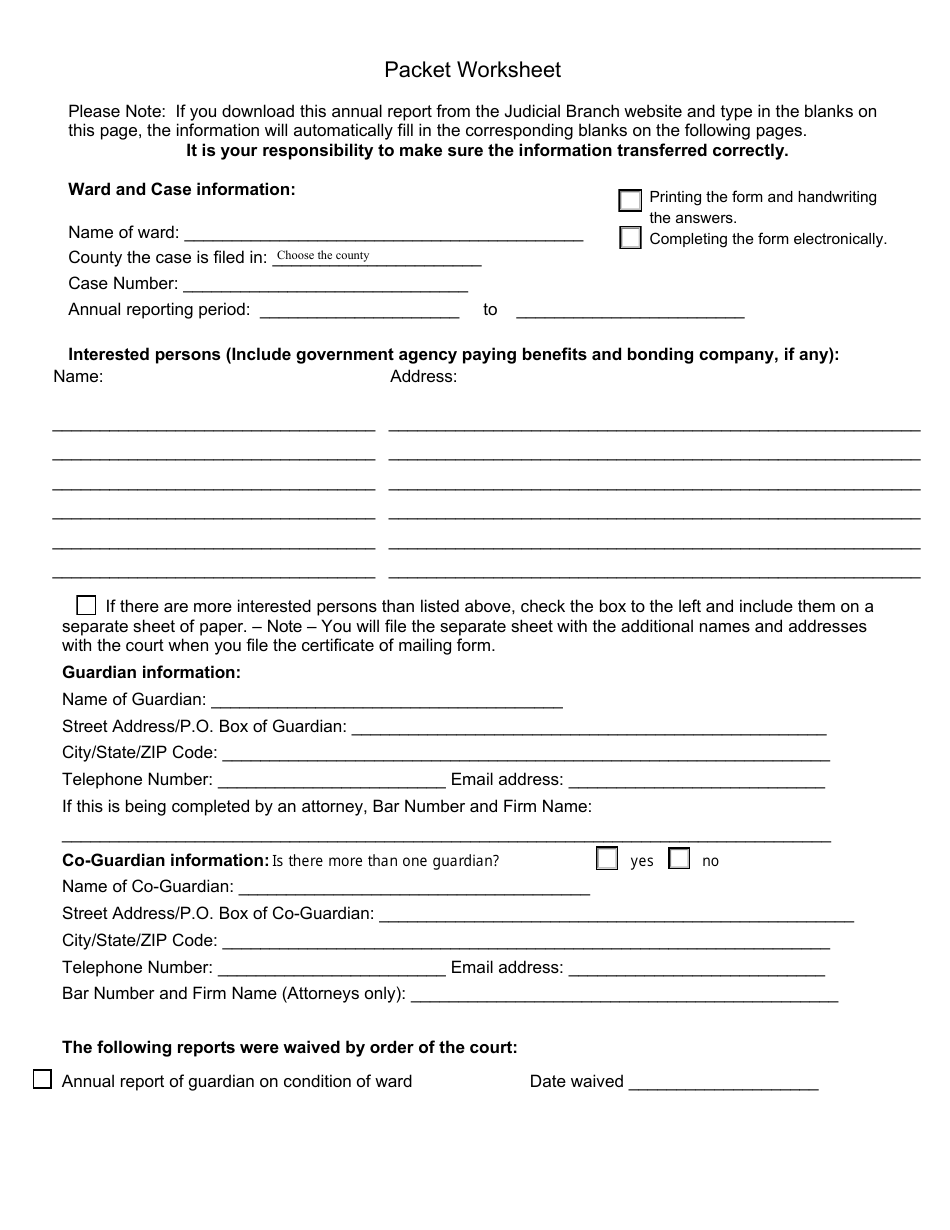 Form CC16:2.37 Packet E - Guardianship With No Authority Over the Estate of the Ward - Nebraska, Page 2