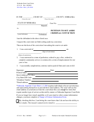 Document preview: Form CC6:11 Petition to Set Aside Criminal Conviction - Nebraska