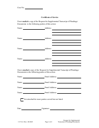 Form CC9:6.1 Request for Supplemental Transcript of Pleadings/Documents - Nebraska, Page 2