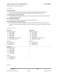 Document preview: Logic and Accuracy Test Addendum - Clear Ballot - Washington