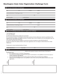 Washington State Voter Registration Challenge Form - Washington, Page 2