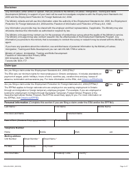 Form MOL-ES-002E Claim Form - Ontario, Canada, Page 2