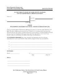 Document preview: Form CCP0241 Order Fingerprint/Background Check - Minor Guardianship - Cook County, Illinois