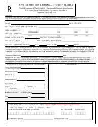 Application for Criminal History Record - Utah, Page 2