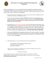 Document preview: Application for Automatic and Petitioned Expungement Verification - Utah