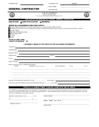 Document preview: Application for Mercantile License - General Contractor - City of Long Beach, New York