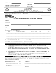 Document preview: Application for Mercantile License - Home Improvement Contractor - City of Long Beach, New York