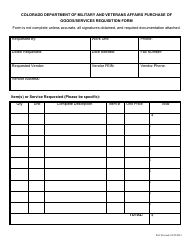 Purchase of Goods/Services Requisition Form - Colorado